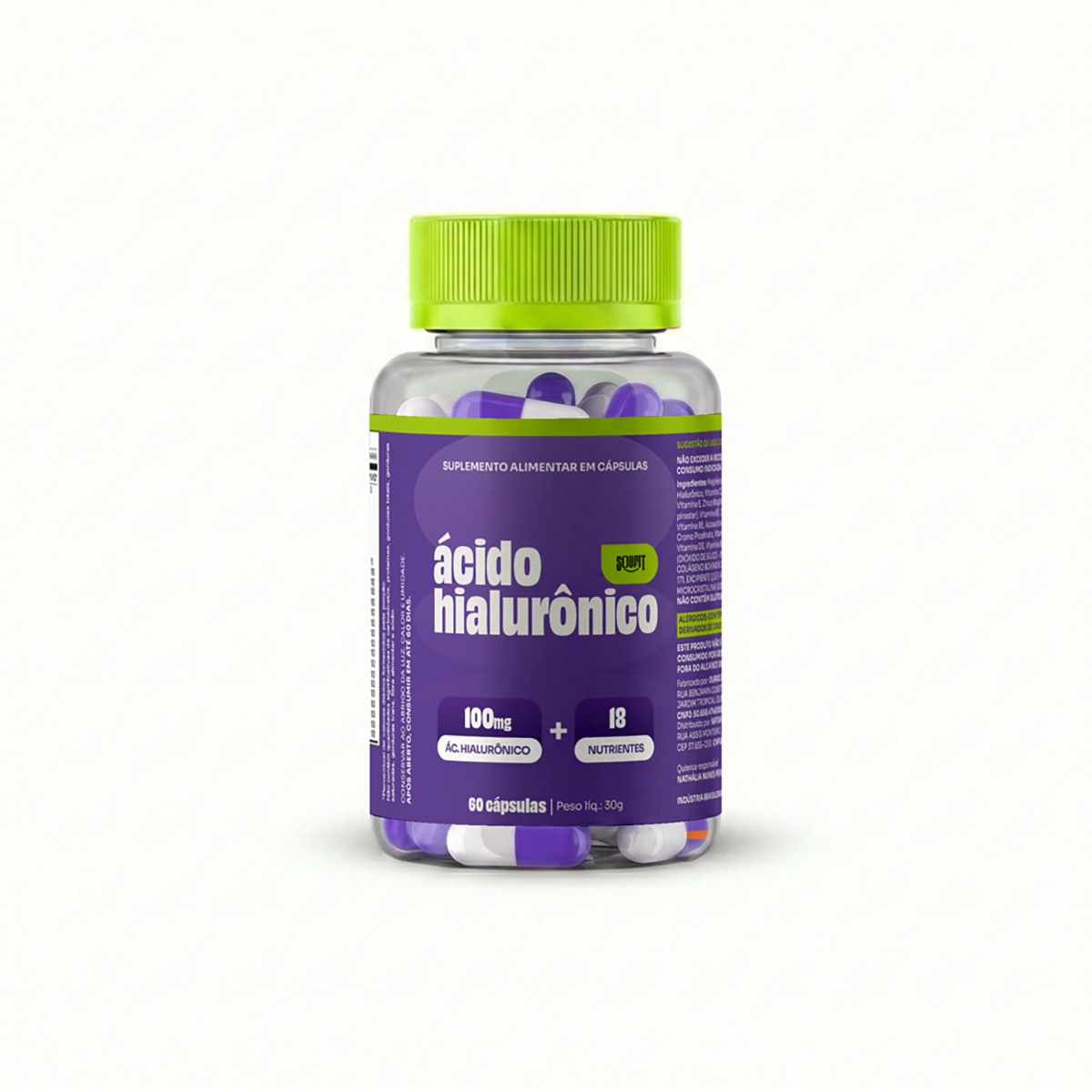 Ácido Hialurônico 100mg 60 Cápsulas