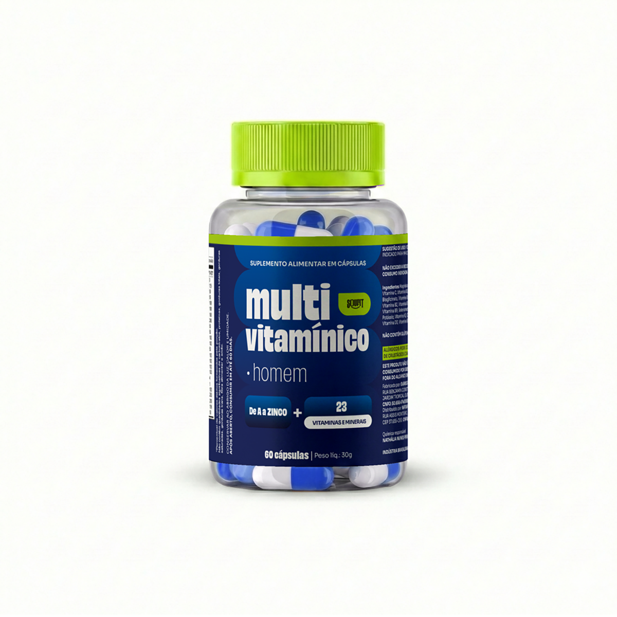 Multivitamínico Homem 23 Vitaminas e Minerais 60 Cápsulas